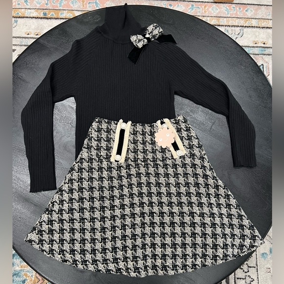 🆕Girls Patachou Turtleneck and Tweed Skirt Set Size 10 - Picture 4 of 8